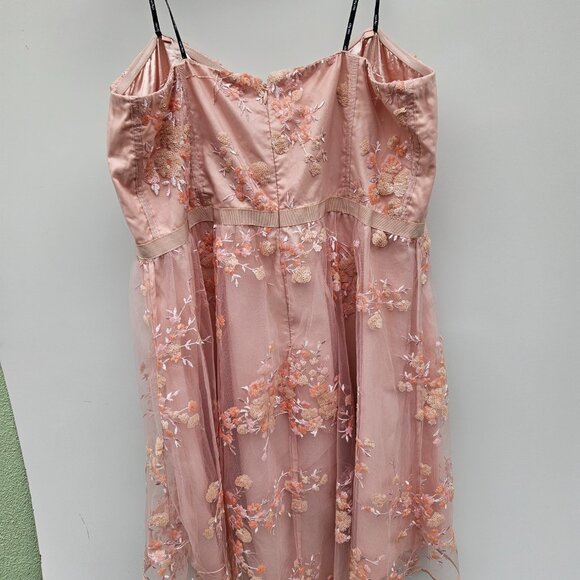 City Chic hi lo strapless beaded dress - Picture 4 of 7